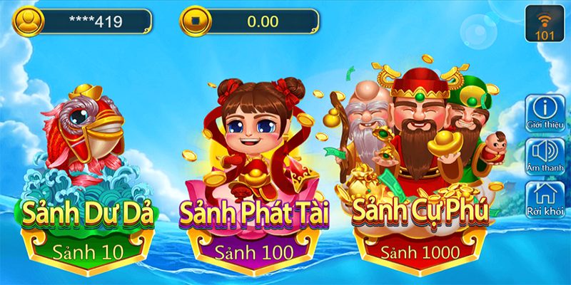 Tam tiên bắn cá Zbet sở hữu 3 sảnh game với các mức cược khác nhau